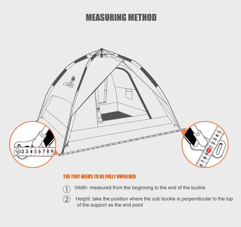 CAMELCROWN 4-5 persons Inflatable Travel Resident Tent Outdoor Selfdriving Rainproof Windproof Camping Two-room And One-Hall Multi-Person Tent