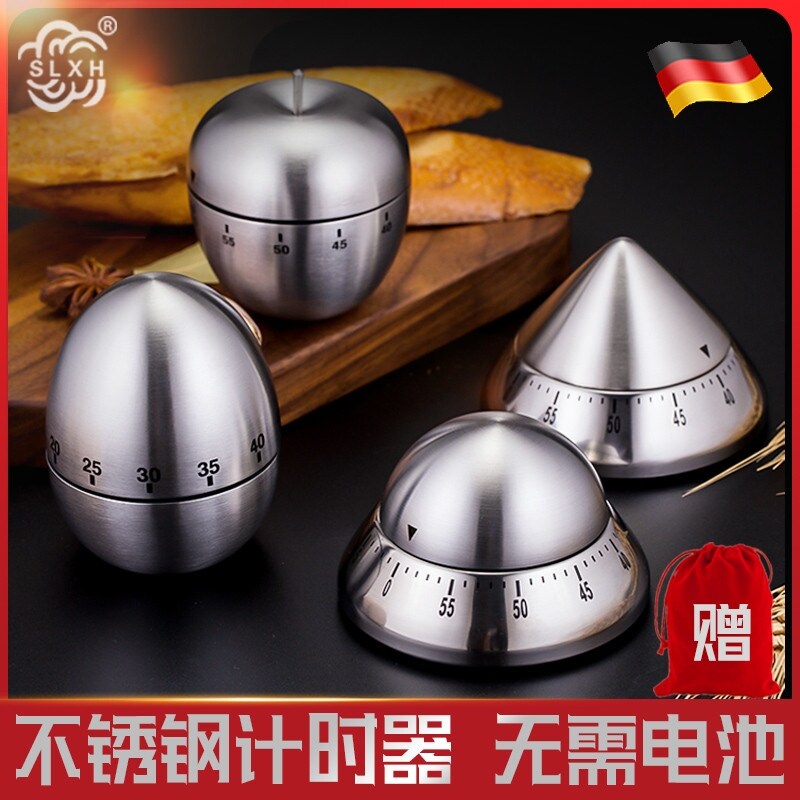 Gambar Stainless steel kitchen mechanical timer reminder alarm clock timer students time management learning self discipline