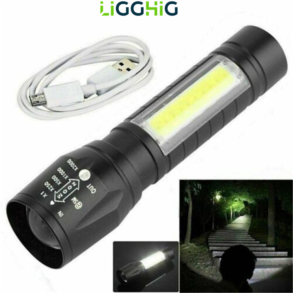 【Còn Hàng】đèn Khẩn Cấp USB 2 Trong 1 LED COB T6 Cầm Tay UltraFire Chính Hãng Đèn Pin Phóng To Đom Đóm Sạc Lại Được Torch Đèn Omni Đèn Pin Đèn Pin Chính Hãng Phần Cứng Quân Đội Ace Đèn Flash Chạy Bằng Pin