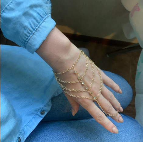 Details about   Gold Celebrity Multi Chain Tassel Slave Finger Ring Hand Harness Bangle Bracelet 