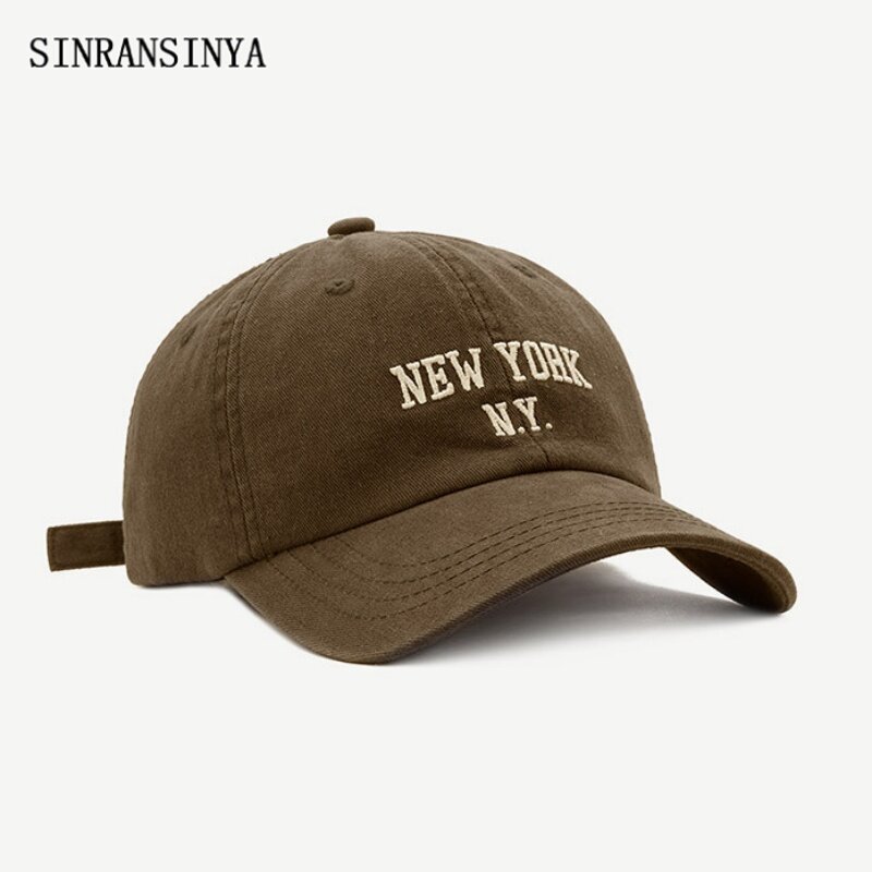 SINRANSINYA丨Mũ của nam giới Bảng chữ cái thêu Mũ bóng chày phiên bản Hàn Quốc của trình diễn thời trang mặt mũ nhỏ