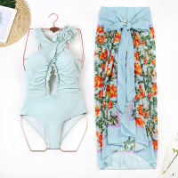 New high waist printed bikini swimsuit European and American sexy swimwear sexy bikini womens skirt beach suit