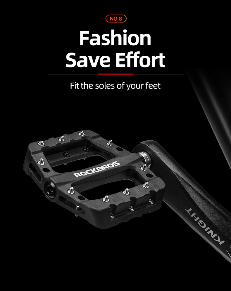 thumbnail image 2 of ROCKBROS MTB Road Bike Nylon Pedals – Lightweight Widen Platform 9/16 DU Bearing – Yellow 2 of 4