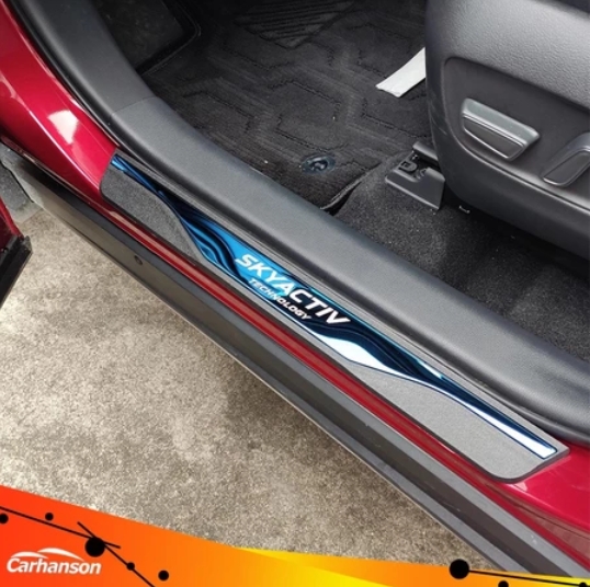 Side Door Sill Scuff Protector, for Mazda 3 6 CX-30 CX-60 MX-5 Accessories 2020-2024 Car Parts, Steel with Plastic Threshold Plate,Sill Plate Protective Cover 4Pcs ราคา 977 บาท*ส่งฟรี