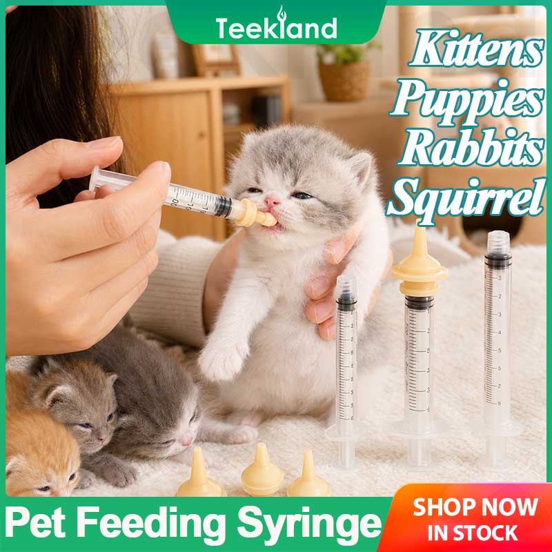 Teekland Mini Pet Feeding Kit with Nipples for Small Cat Dog Animals Kittens Puppies Rabbits Small Animals Squirrel Soft Silicone ราคา 25 บาท*ส่งฟรี