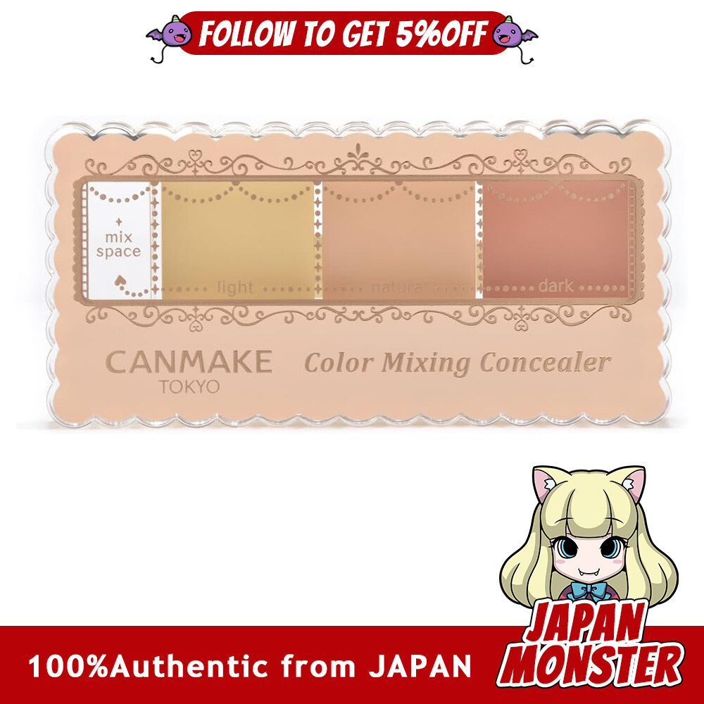 Canmake Color Mixing Concealer 04 Red Beige 4.2g Concealer 3-color palette Dark circles Dullness Japan