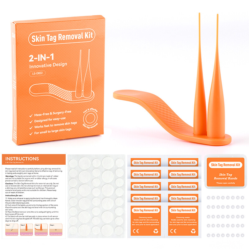 Gambar 2 in 1 Newest skin tag removal kit tool suitable for 2 7mm small and medium skin labels Micro Band Tag Removal Kit With Cleansing Swab