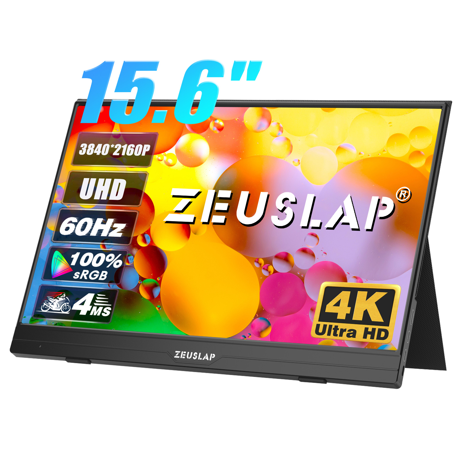 ZEUSLAP 15.6 Inch Gaming Portable Monitor 4K 3840*2160P 15.6” 1080P 100%RGB LCD USB C Type C FHD for PS4 PS5 Laptop Phone Xbox Switch PC ราคา 5,759 บาท*ส่งฟรี