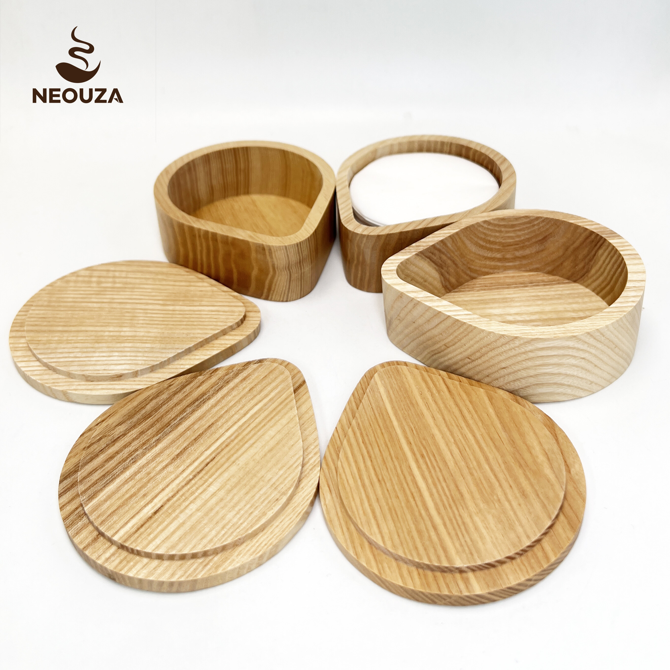 Neouza Màu cà phê tròn phin giấy chủ Puck màn hình container cho máy pha cà phê Espresso portafilter ấm moka AeroPress, tro Trắng