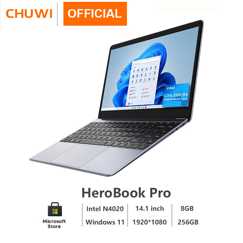 CHUWI laptop official store HeroBook Pro 14.1 inch FHD Screen Intel Celeron N4020 Dual Core laptop brand new original 8GB RAM 256GB SSD 1920x1080 Windows 10 Laptop sale lowest price ราคา 8,499 บาท*ส่งฟรี