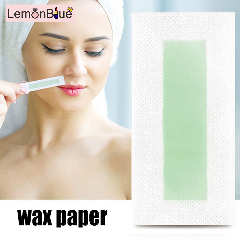 Gambar 24pcs Lip Hair Removal Wax Paper Effective Portable Double sided Wax Strips Lip Hair Removal Effective Portable Double sided Gentle Wax Strips Easy to use Women Face Lip Moustache Wax Paper