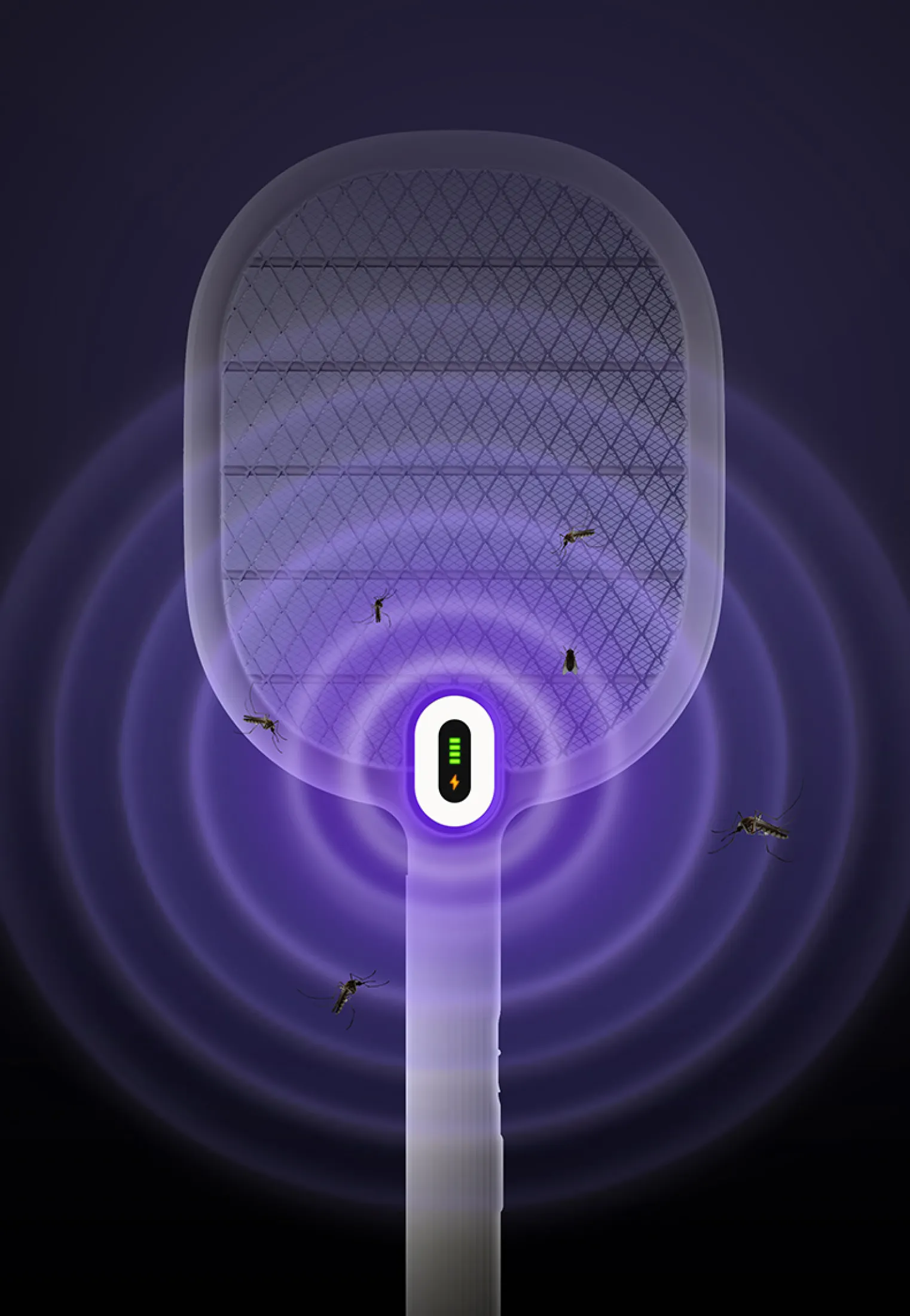 Vợt muỗi Uareliffe 3 có đèn LED 3 lớp lưới diệt muỗi bọ hiệu quả thiết kế đẹp gọn có thể sạc nhiều lần - Giới hạn 1 sản phẩm/khách hàng