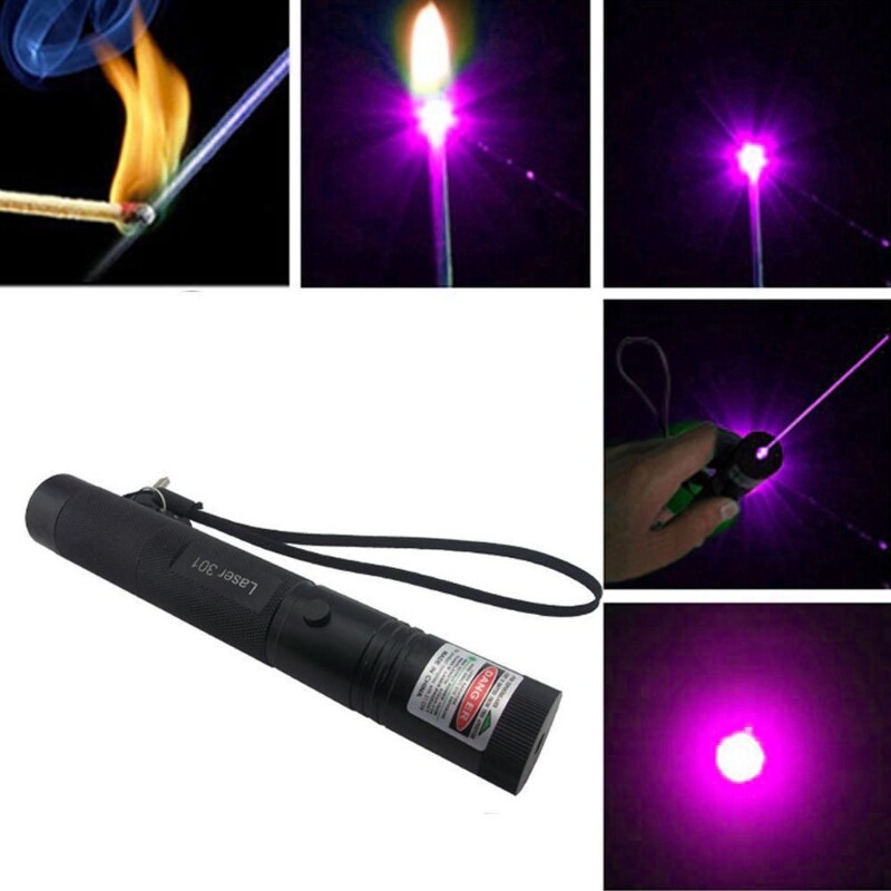 10000m 405nm 301 Laser Pointer Pen High Power Visible Purple Beam Light Purple(Batte-ry Not Included)