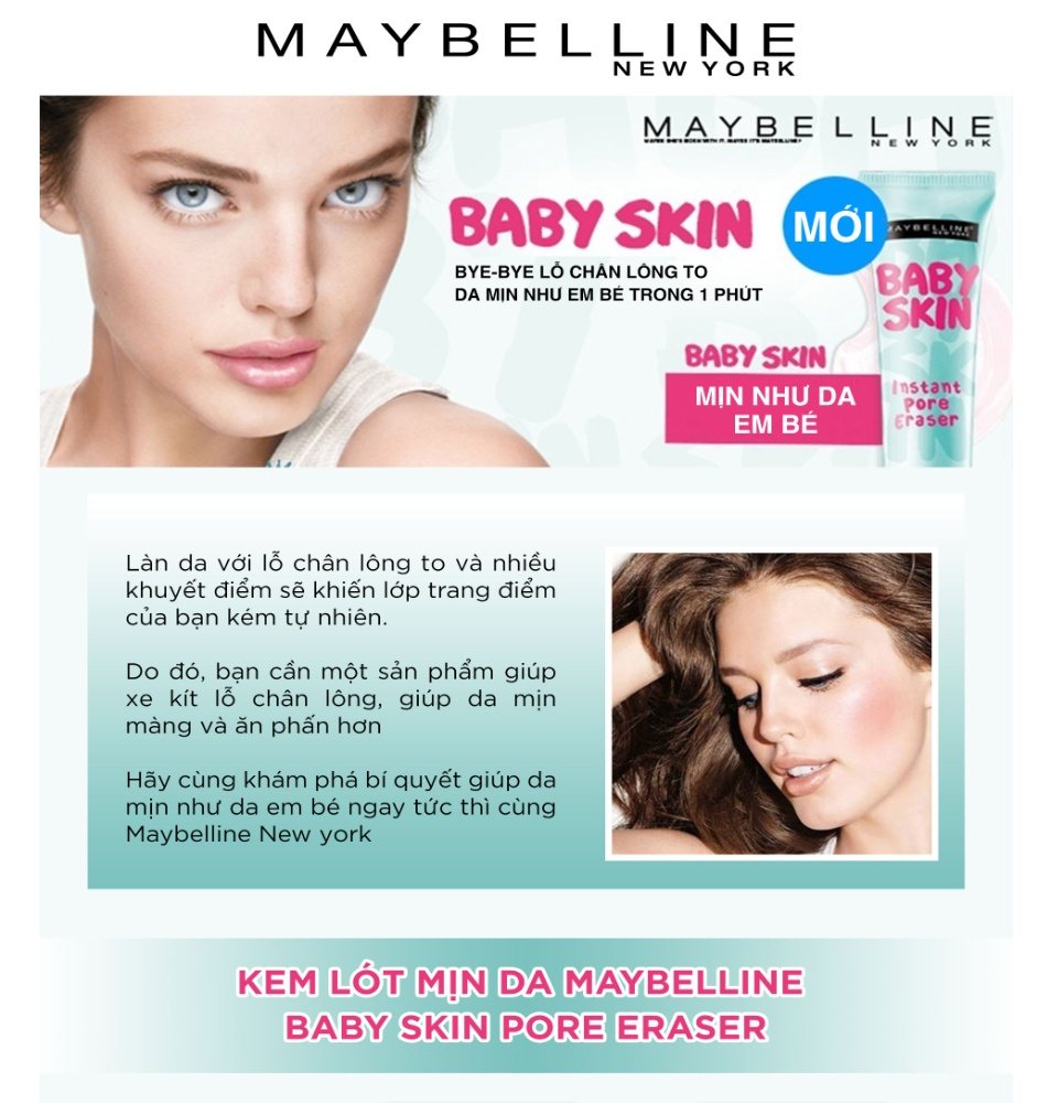 Công dụng của kem lót mịn da Baby Skin Pore Eraser