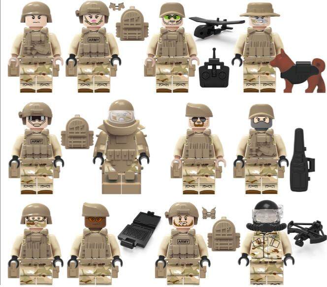 12pcs Soldiers Building Blocks Figures Occupational Toy For Lego Minifigure Gift 