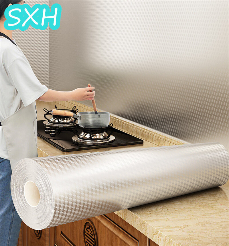 Sxh miếng dán chống dầu nhà bếp giấy dán tường tự dính chịu nhiệt độ cao chống cháy cho mặt bàn bếp giấy dán tường tủ chống ẩm chống nước