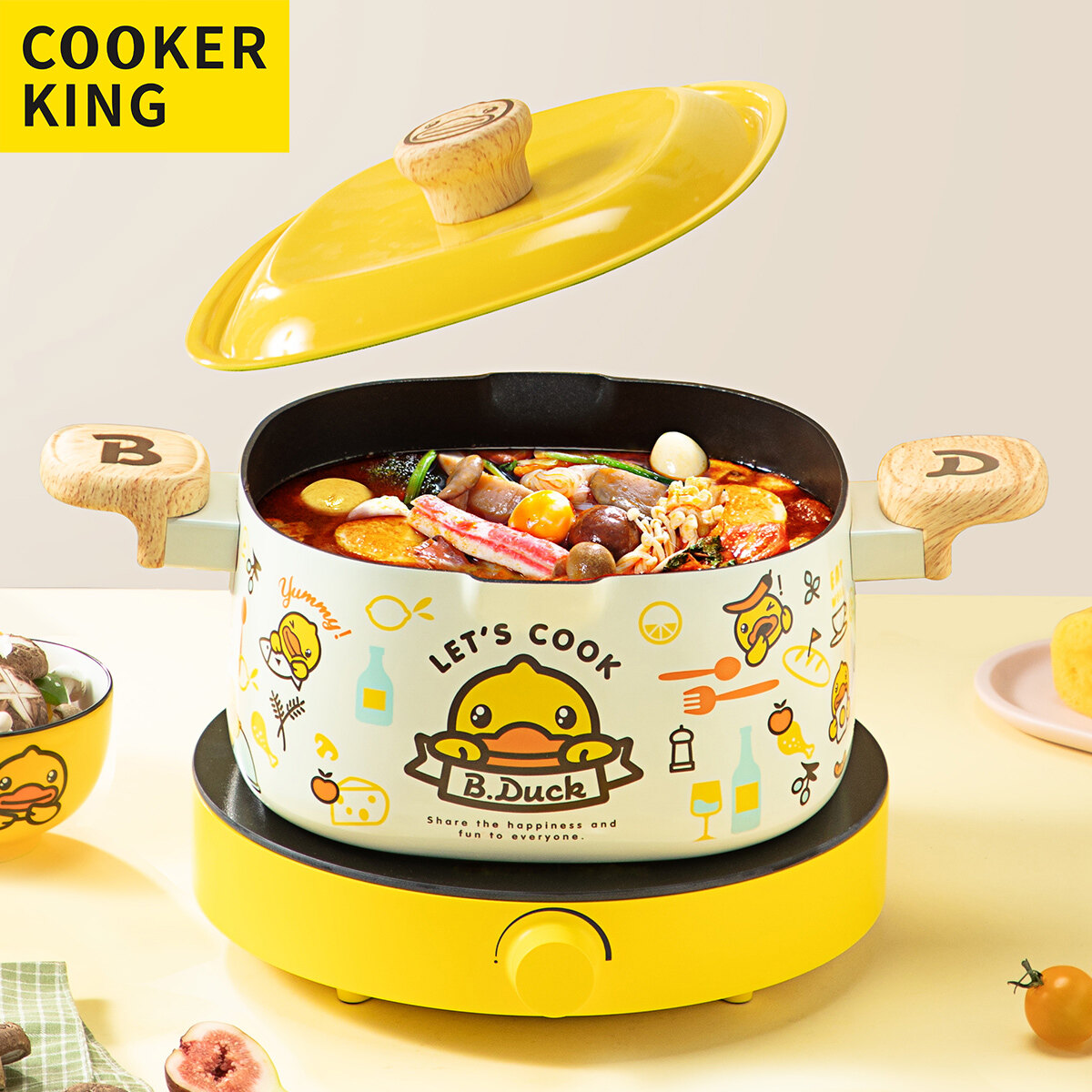 Gambar COOKER KING Nonstick Pot  Sauce Pot Hot Pot Pots and Pans Pots Set,With Lid,Suitable For All Stoves Gas,Induction,Electric Stove,22cm