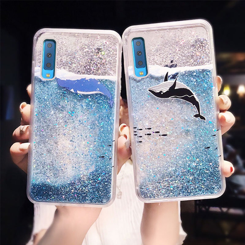 Cho Samsung A7 2018 Vỏ Điện Thoại Cát Chảy Chất Lỏng Động Ốp Silicon Cho Samsung Samsung Galaxy A7 2018 Vỏ