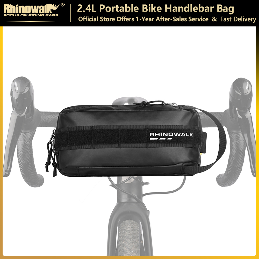 Rhinowalk Bicycle Handlebar Bag 2.4L Multi-functional Portable Quick Release Bicycle Front Tube Bag Frame Hanging Bag Outdoor Travel Storage Commuting Shoulder Waist Bag Handbag