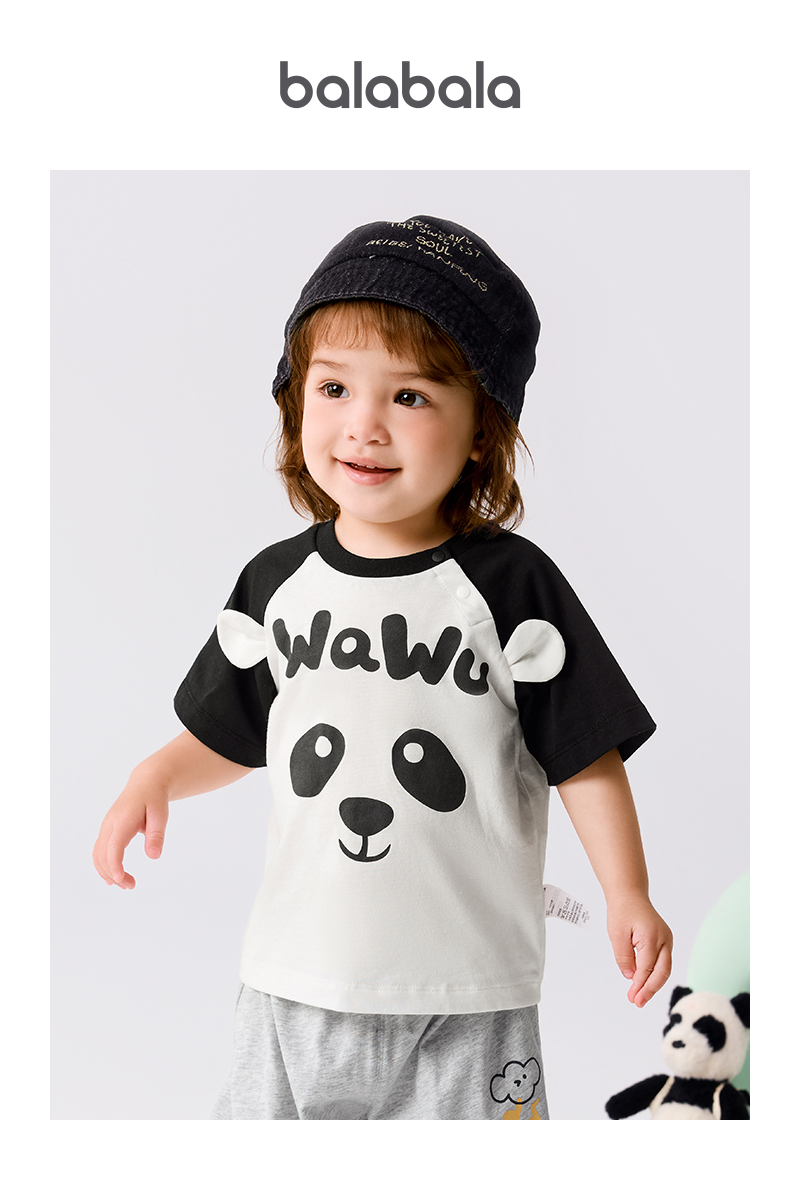 balabala Baby T Shirt Children Top Girl Clothing Boy Short Sleeve 2025 New Spring Summer Sweet Trendy · v8