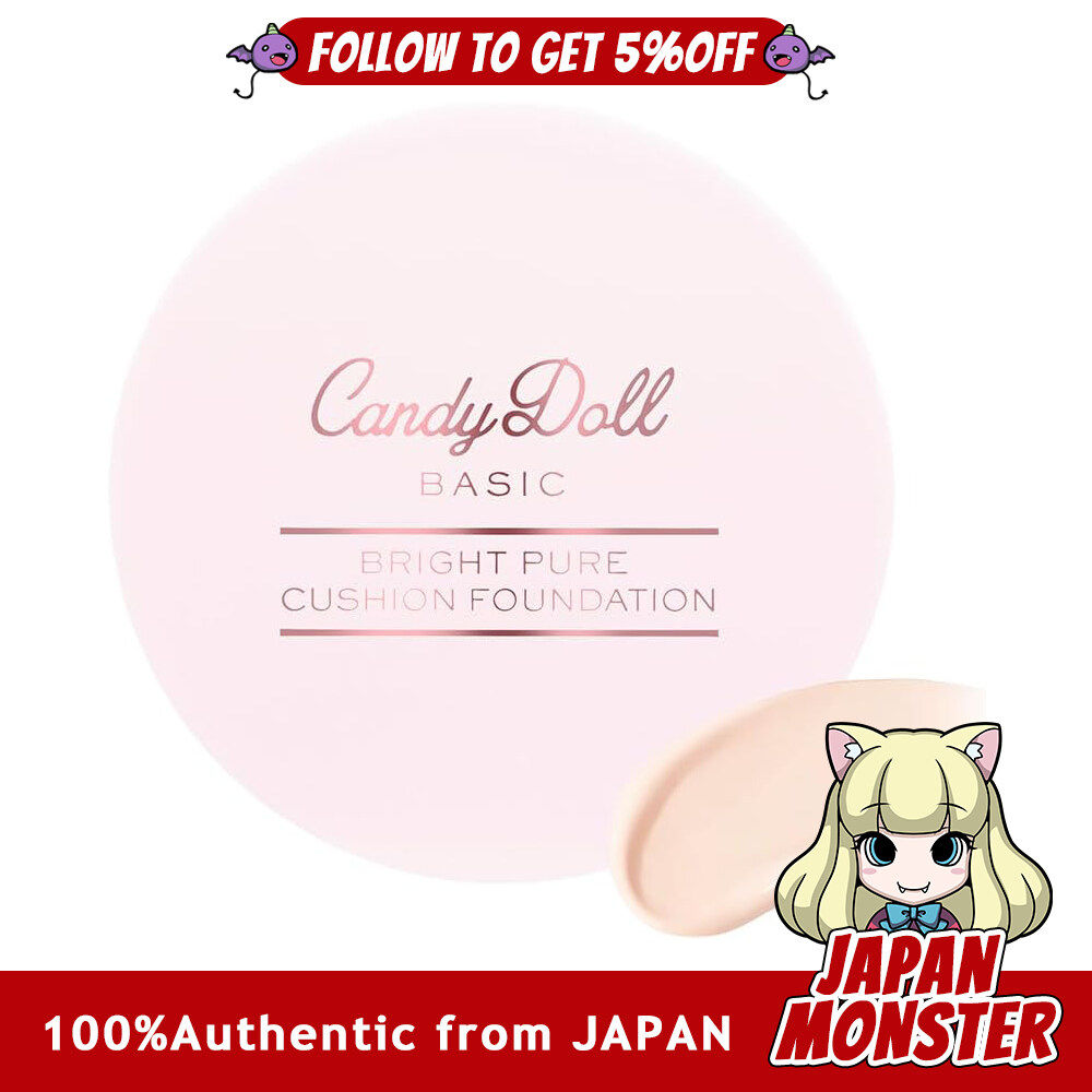 Candydoll Basic Bright Pure Cushion Foundation 02 Natural Vanilla Mini Size Foundation Tone Up Transparency Fair Skin Japan