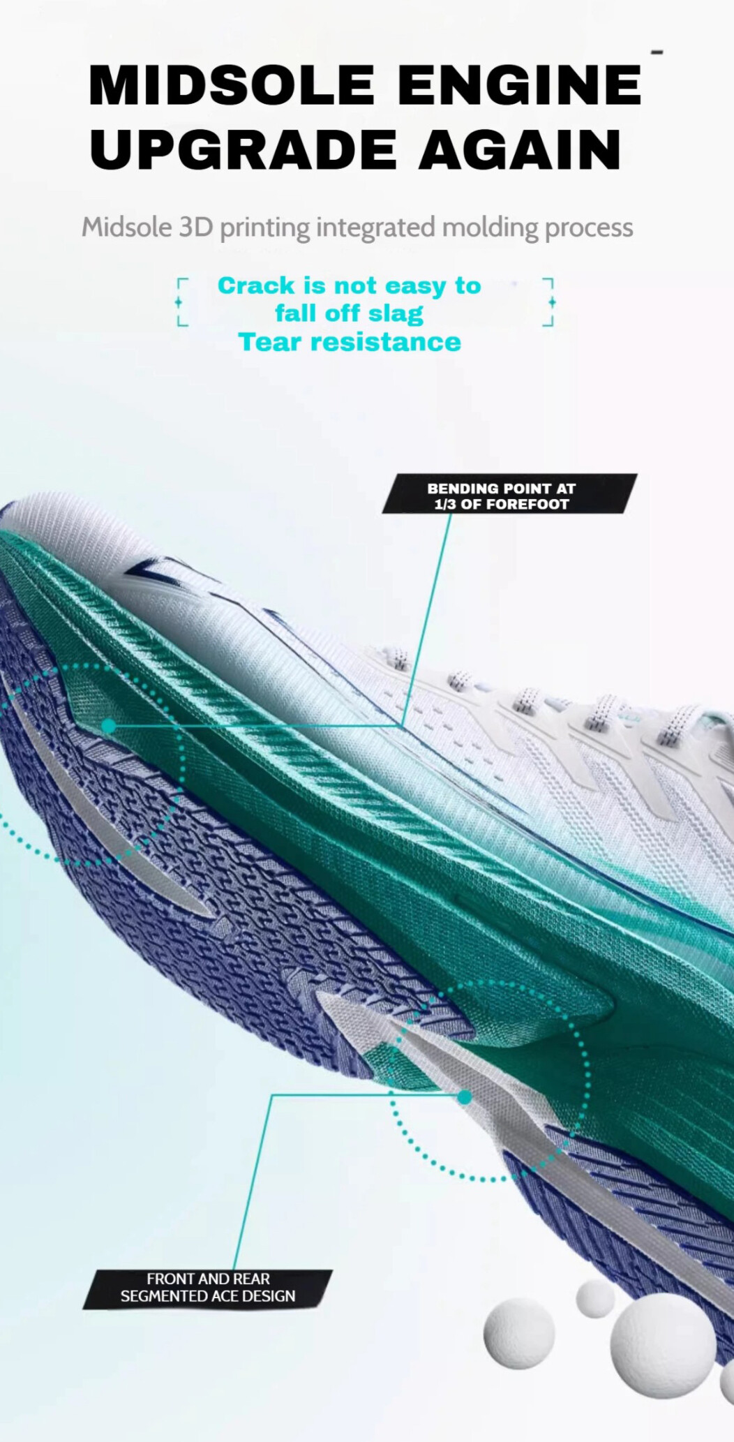 Xtep One-piece 3.0丨Men's Running Shoes Shock Absorbing Racing