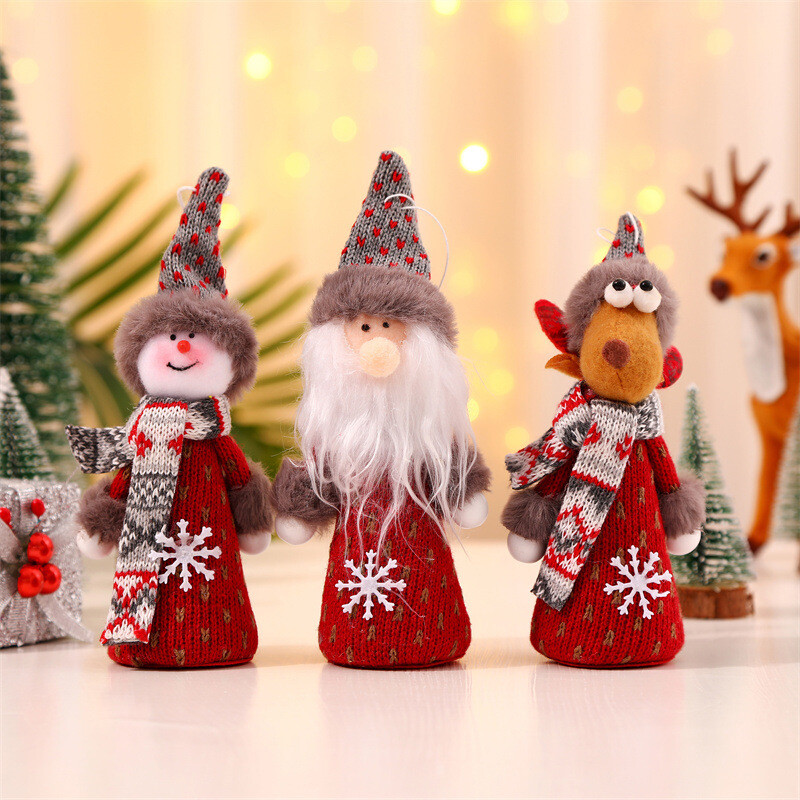Trang trí Giáng sinh Tuần lộc ông già Noel người tuyết đồ trang trí con nai trang trí vật treo trang trí