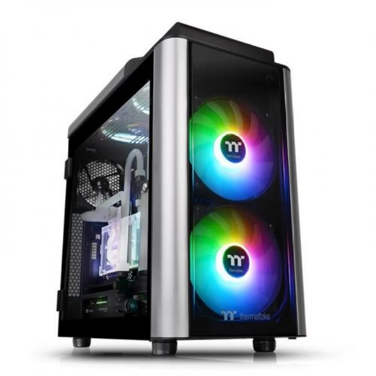 Thermaltake Level 20 Gt Argb E Atx Casing Silver Black 2 Preinstalled 200mm 5v Argb Led Front Fans And One 140mm Rear Fan Lazada