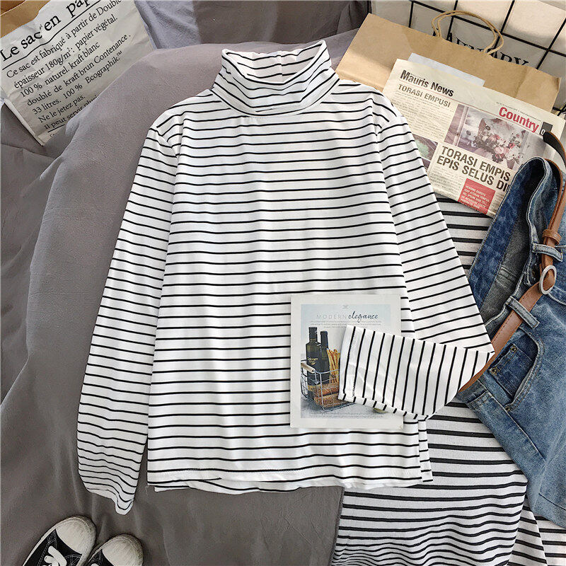 black and white striped t shirt womens online