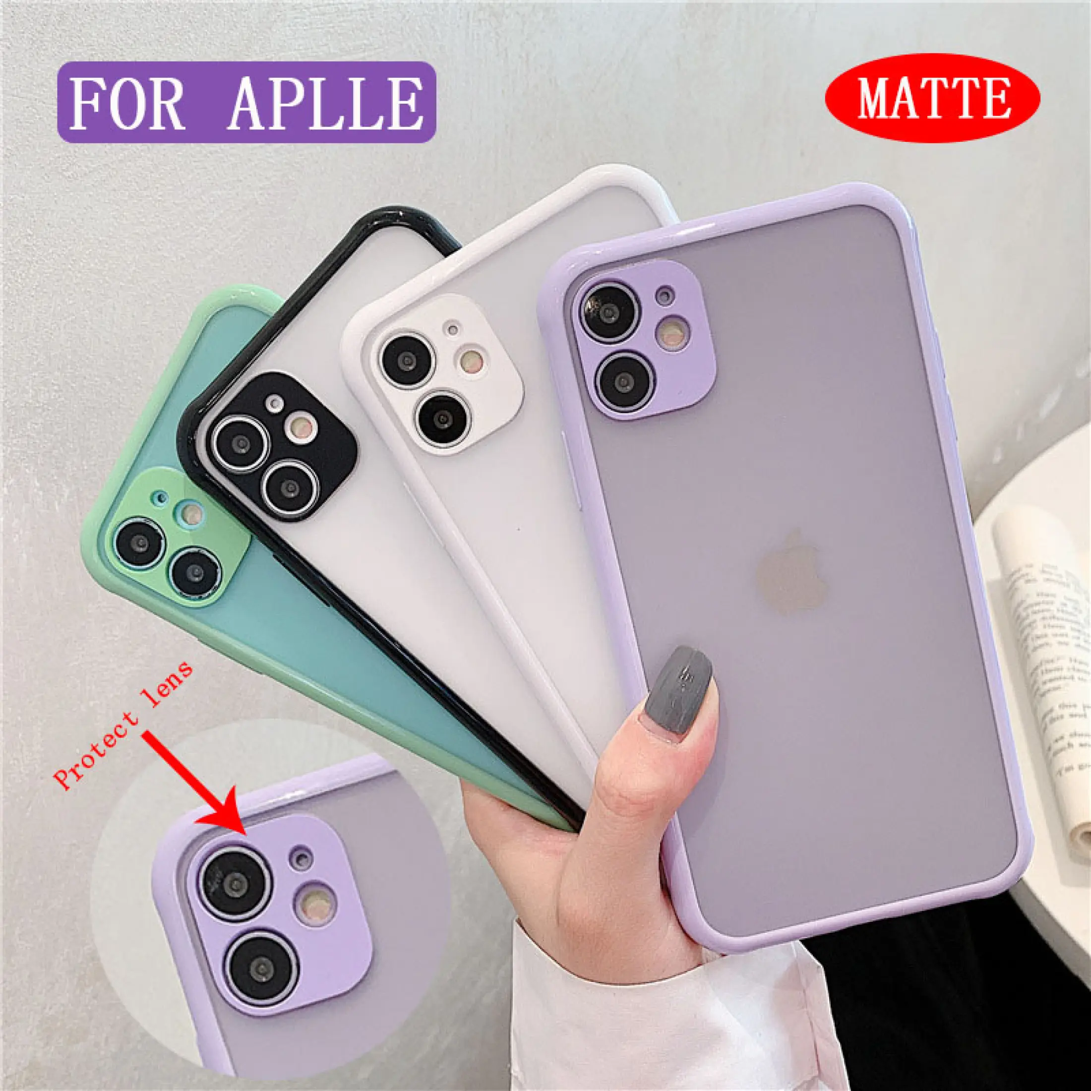 New Promotion Phone Case For Iphone 11 7plus Iphone X Xr Xs Max Frosted Transparent Purple Green Camera All Inclusive Silicone Case Lazada Ph