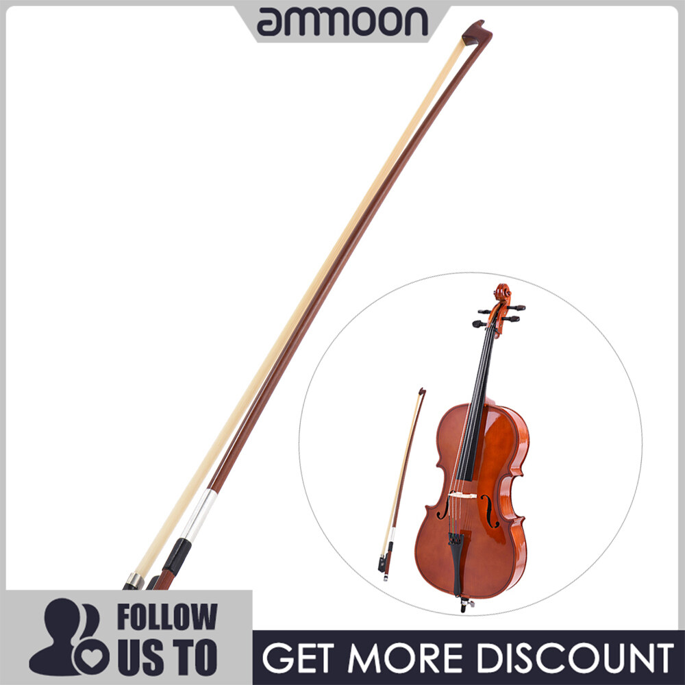 [ammoon]quà bí mật Well-balanced Octagonal Brazilwood 4/4 Cello Bow Horsehair Round Stick Ebony Frog