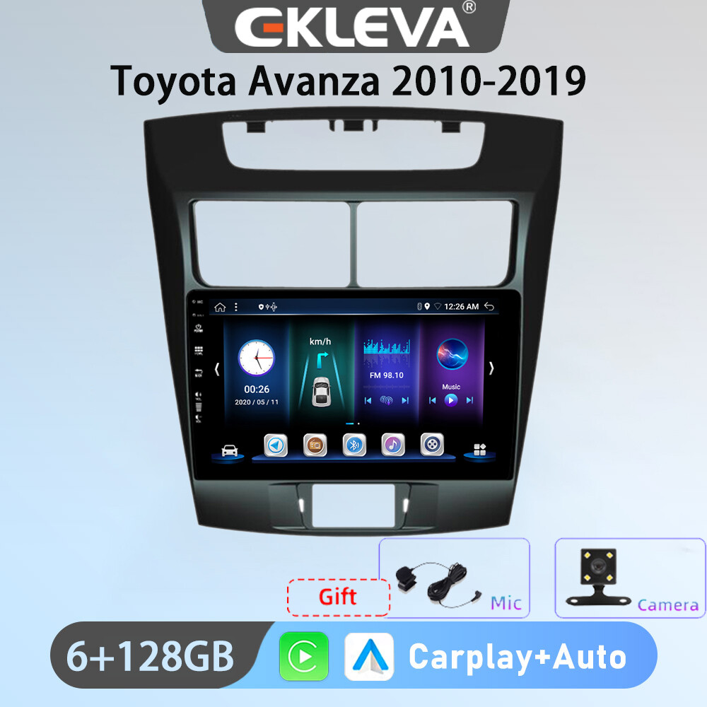 EKLEVA 9 Inch Car Radio Android 14 For Toyota Avanza 2010-2019 Carplay Auto Aux Wifi DAB OBD USB Car Multimedia Video Player Head Unit 2din GPS 4G Free Gift Rear Camera and Microphone ราคา 698 บาท*ส่งฟรี
