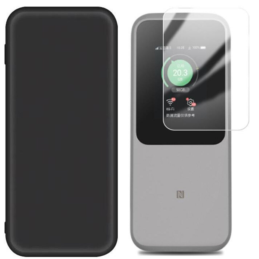 Soft TPU Protective Shell Skin Case Cover Holder for ZTE U50 Pro MU5120 Portable WiFi6 WiFi 5G Router Tempered Glass Screen Protector Film