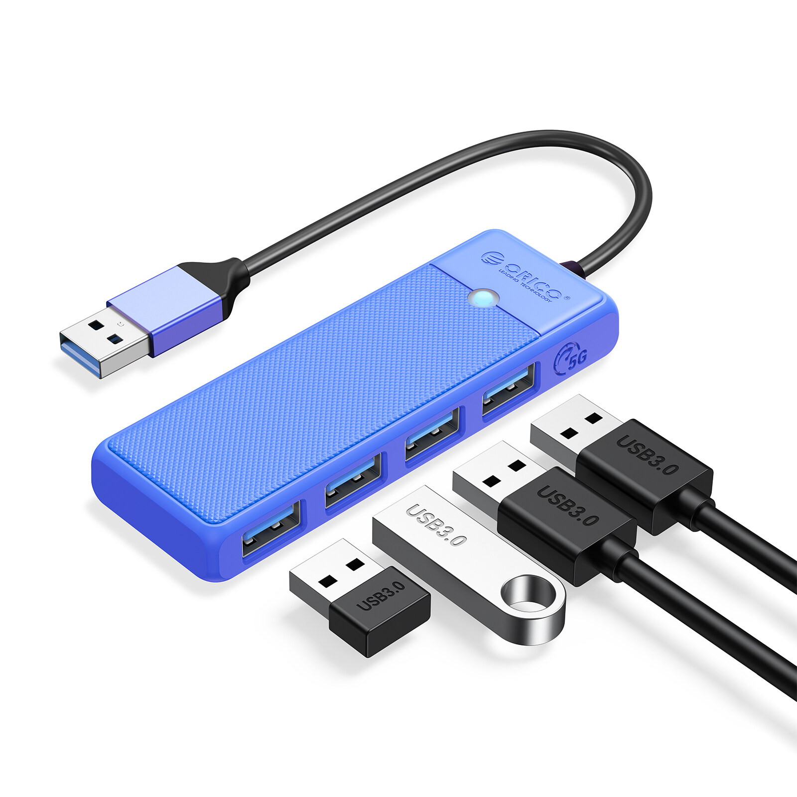 ORICO Hub Hub USB 3.0 4-Port Splitter Bộ chuyển đổi Đầu chia USB mở rộng Dock siêu mỏng Bộ chuyển đổ