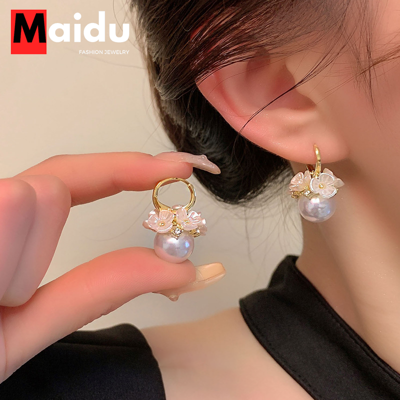 Maidu Jewelry Bông Tai Hoa Ngọc Trai Cho Phụ Nữ Bông Tai Vòng Thời Trang Mới Nhất