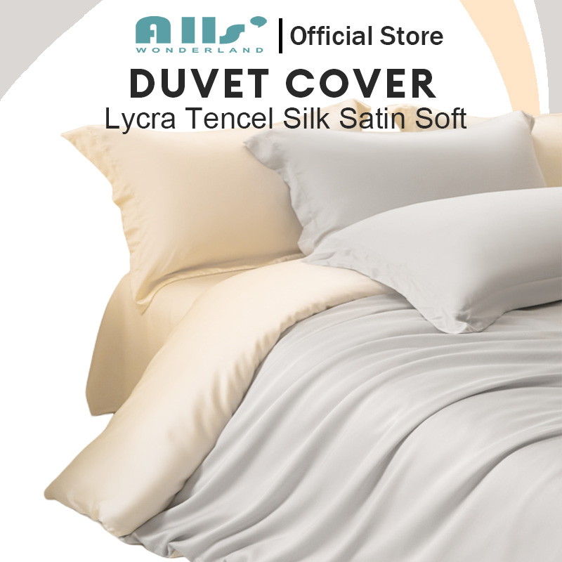 Alls' Wonderland Silk Satin Lyocell Duvet Cover Super Soft 1200TC Ice Silk Quilt Cover With Zipper Comforter Cover ราคา 985 บาท*ส่งฟรี