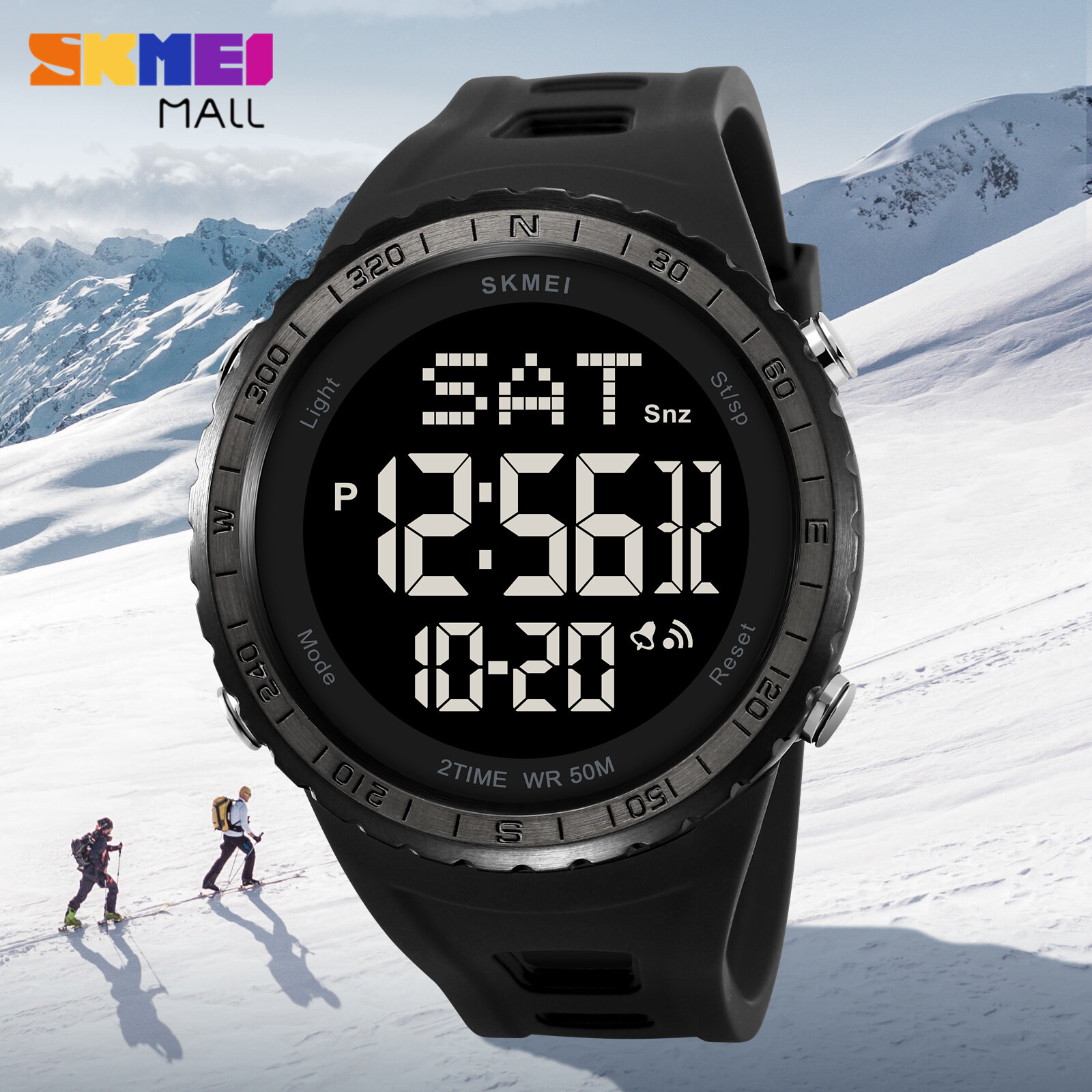 SKMEI 2192 Men Fasion Outdoor Sport Watch Dual Time Stopwatch 50M Waterproof 49.8mm Watch Dial