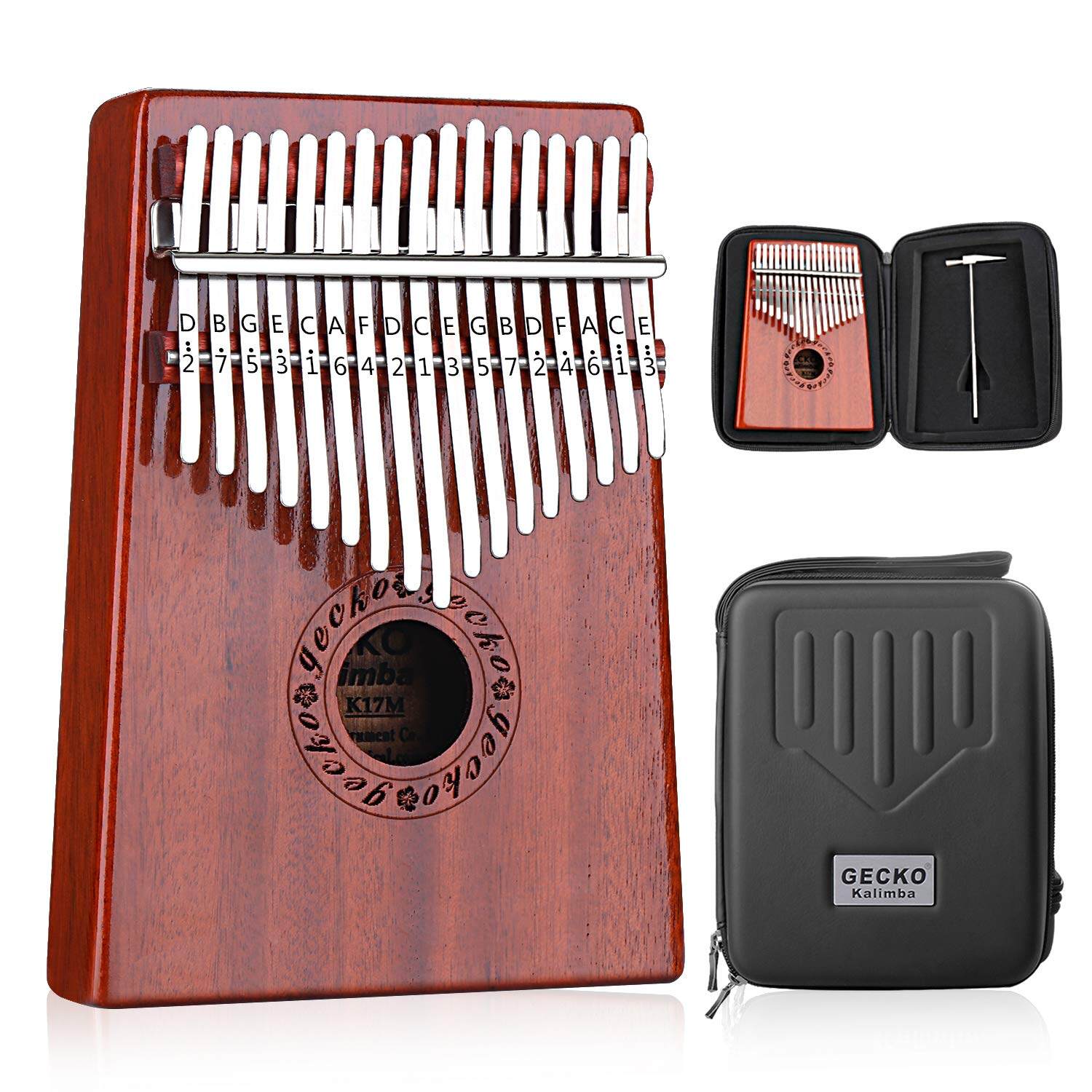 GECKO Kalimba 17 -key thumb piano with waterproof protective box portable child adult gift