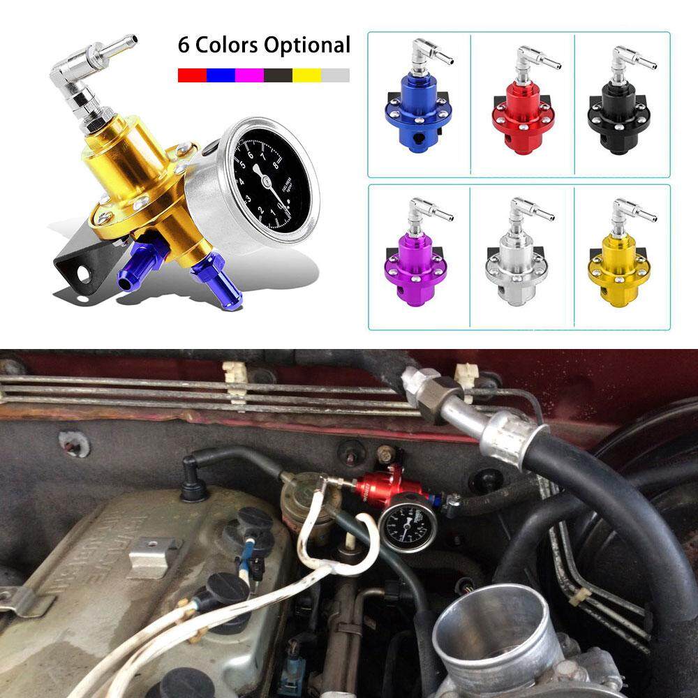 1 Fuel Pressure Regulator Oil Gauge Kit purple Fuel Pressure Regulator,Universal Aluminum Car 160psi Adjustable 1 