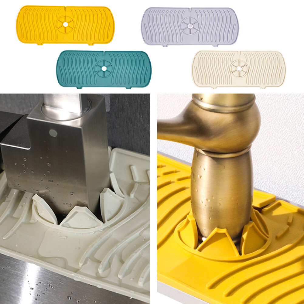 Gambar Sink Faucet Absorbent Mat Tpr Splash Guard Faucet Pad Splash Catcher Bathroom Kitchen Countertop Protector Tools