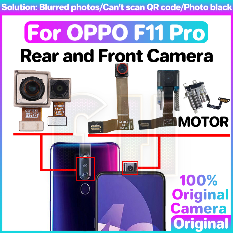 Trước Sau máy ảnh cho Oppo OP F11 Pro phía sau chính Selfie nâng máy ảnh Kamera belakang Cáp dẻo Pop Up động cơ với khung trường hợp Ribbon mô-đun tương thích