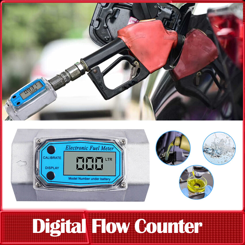 Kỹ thuật số nhiên liệu đồng hồ đo lưu lượng xe xăng Me-thanol Đồng hồ đo lưu lượng nước Bộ đếm mét nhiên liệu cảm biến lưu lượng chỉ số điều khiển