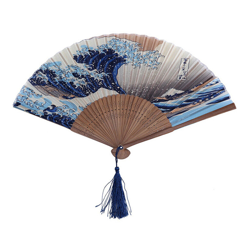 Tre Lụa Gấp Cầm Tay Fan Hâm Mộ Đám Cưới tiệc khiêu vũ Prom Quà Tặng Phong Cách Nhật Bản