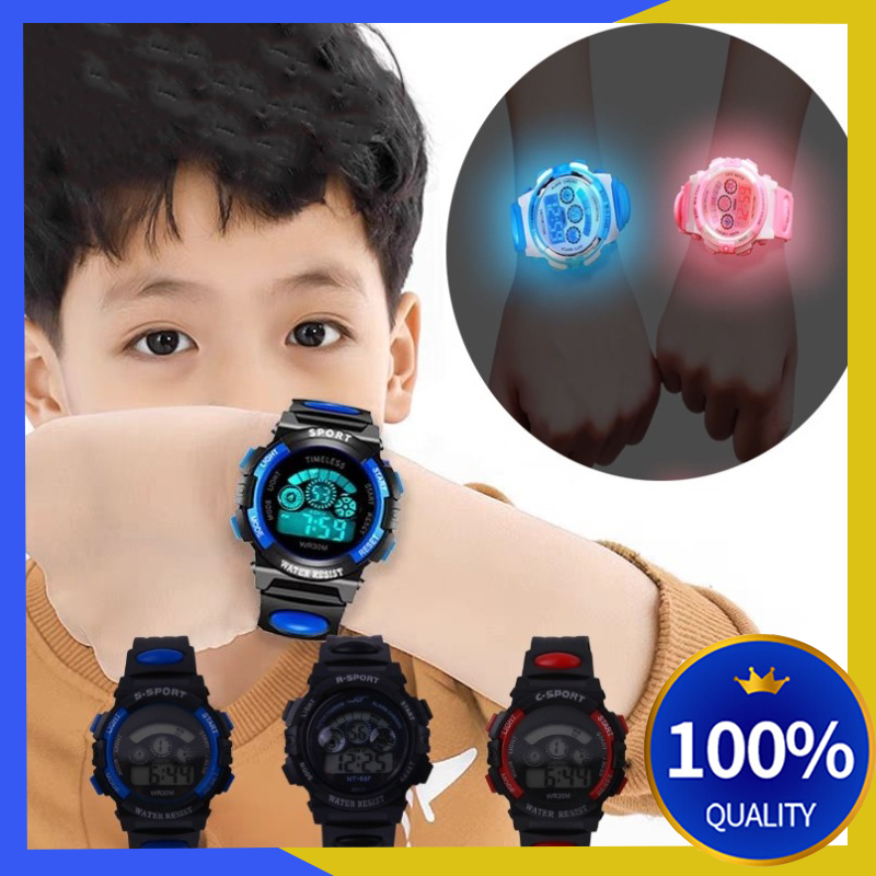 Trẻ Em Của Đồng hồ điện tử Màu Sắc mặt số dạ quang Cuộc Sống Không Thấm Nước Đa-Chức Năng Dạ Quang Đồng hồ báo thức Đồng Hồ Cho nam nữ