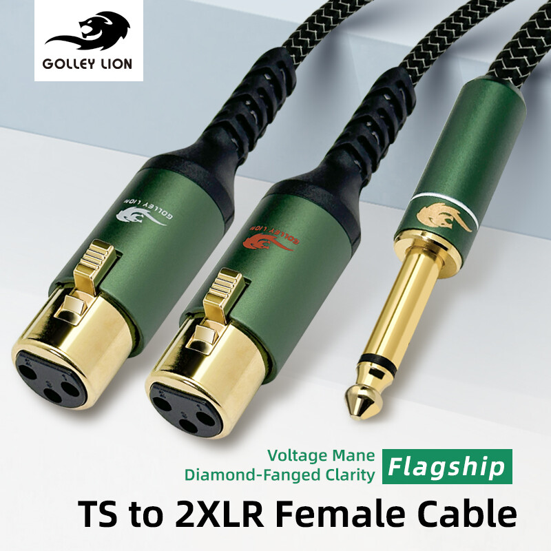 GOLLEY LION TS to Dual XLR Female Cable | Silver-Plated Copper | Pro Audio/Stage/Interfaces ราคา 1,235 บาท*ส่งฟรี