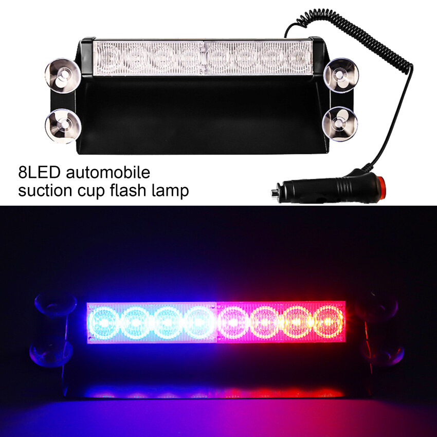 Đèn LED Nhấp Nháy Cho Ô Tô Đèn Cảnh Sát Đèn Tín Hiệu Màu Đỏ/Xanh Dương Vàng/Trắng Đèn Nhấp Nháy Khẩn Cấp Đèn Cảnh Báo Kính Chắn Gió 12V