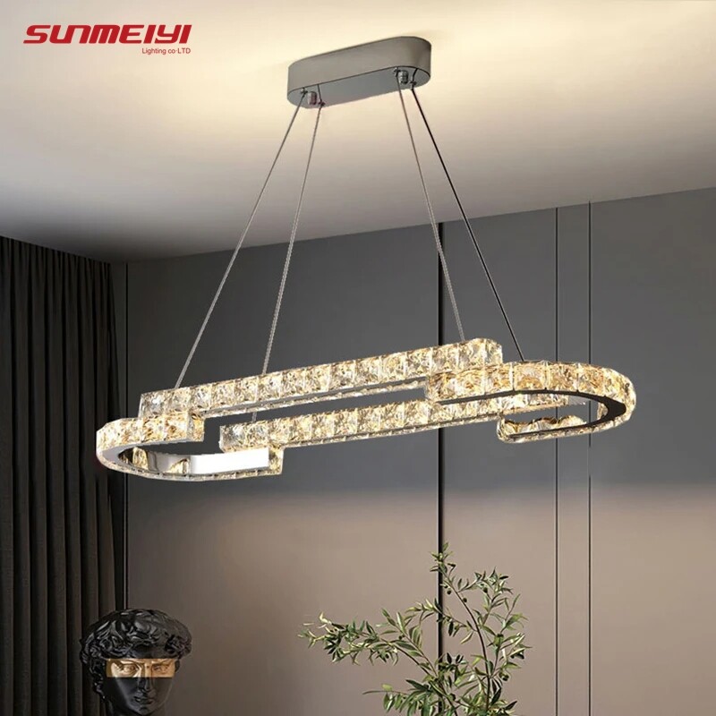 Light luxury crystal chandelier living room lamp simple bedroom ceiling lamp dining room chandelier hotel villa crystal lamp ราคา 10,076 บาท*ส่งฟรี