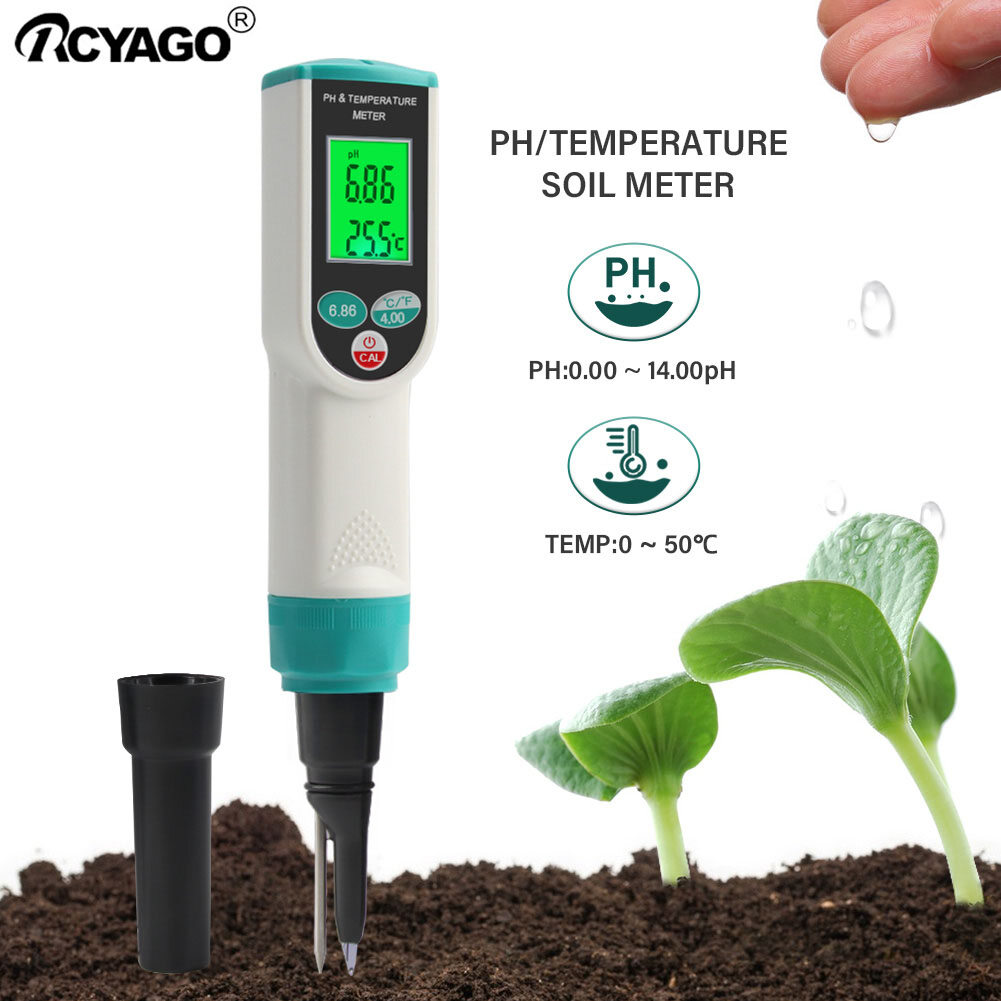 Máy kiểm tra kỹ thuật số hd đất ph kế rcyago cho đất ph đất nhiệt kế atc đất ph kế độ chính xác cao máy đo độ axit đất cho dụng cụ làm vườn, cây trồng, bãi cỏ