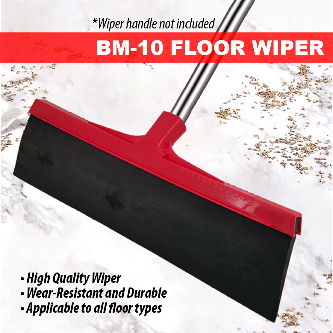 Floor Squeegee with Handle 46cm Foam Large Mop Wet Shower Industrial Heavy  Duty