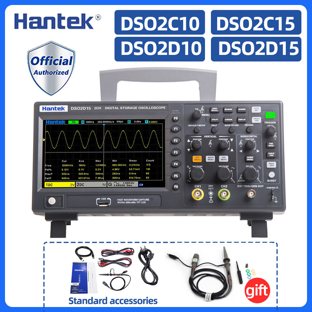 Hantek Dual-Channel Digital Storage Oscilloscope, 100M 150M 1